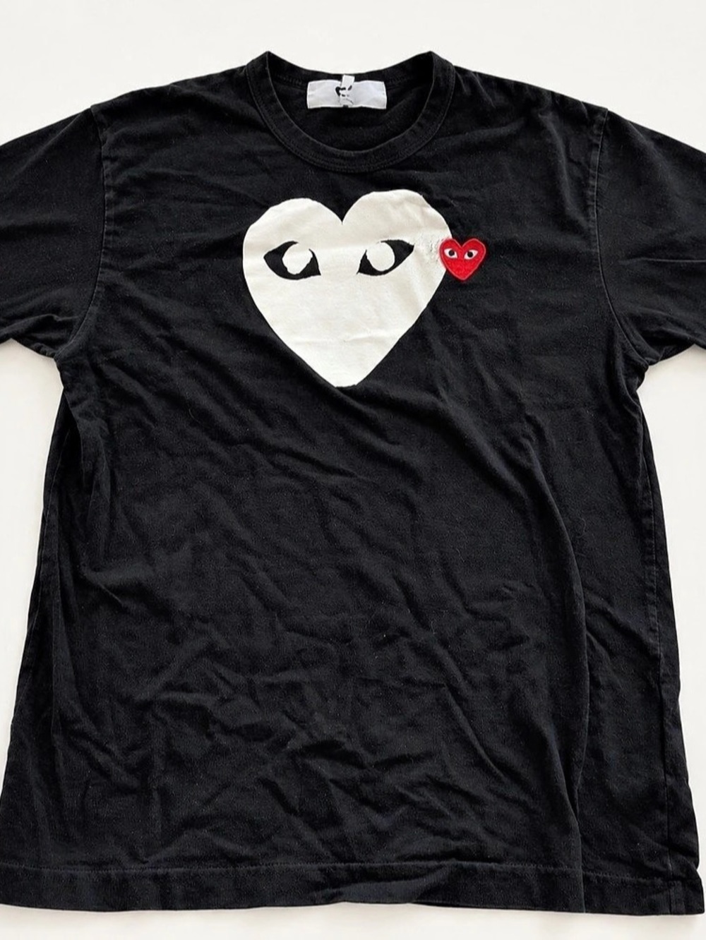 Comme des Garçons Play Big White Heart T-Shirt Black & White
